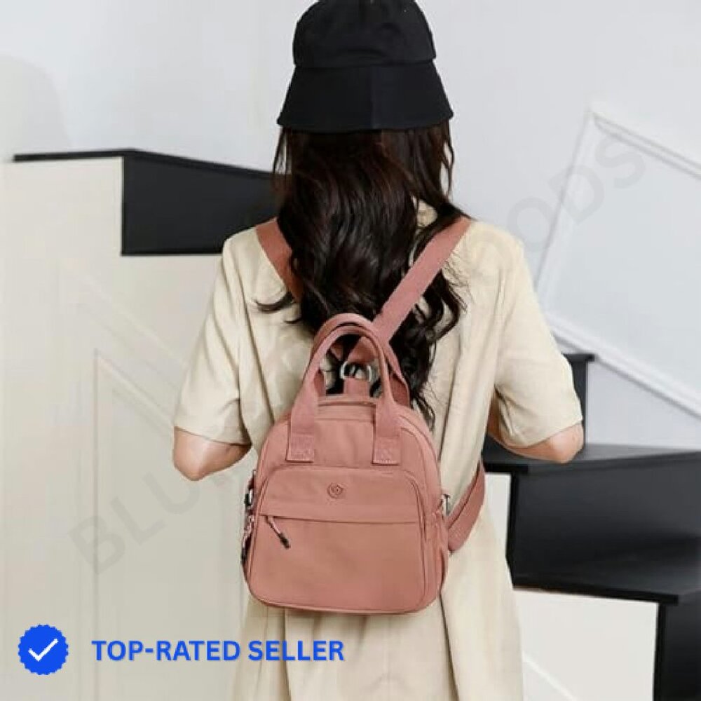 Mini Backpack Nylon Lightweight Adjustable Straps… - image 3